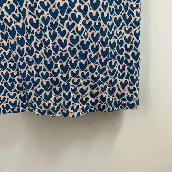 Boden Women's Wrap Stretch WW120 Jersey Dress Blue and Pink Hearts Size 6R - Picture 6 of 14